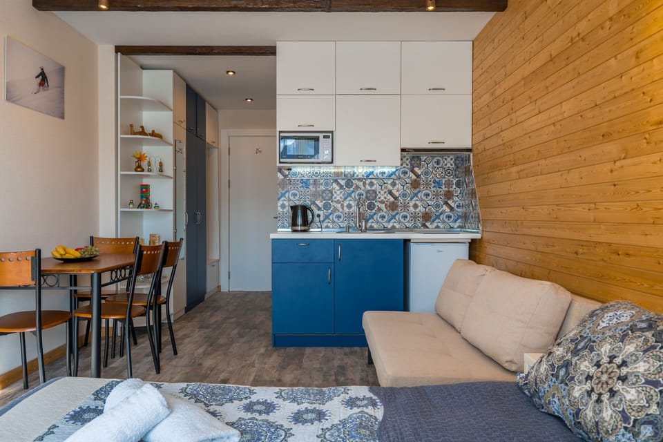 Apartment decorated with a lots of wood, with breathtaking view on mountain Apartment in Georgia
