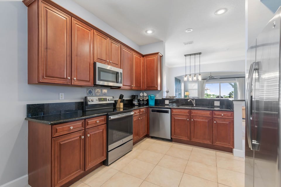 Kitchen is open to the main living area and view.