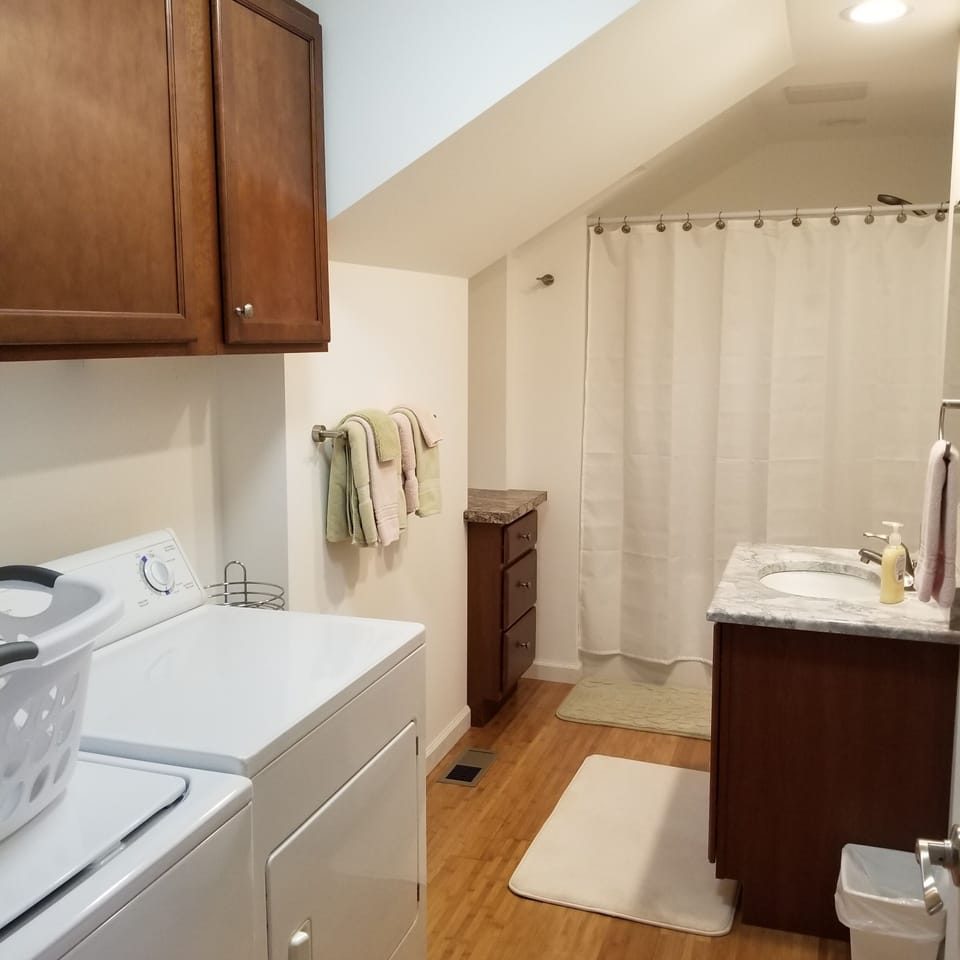 Bath and laundry.