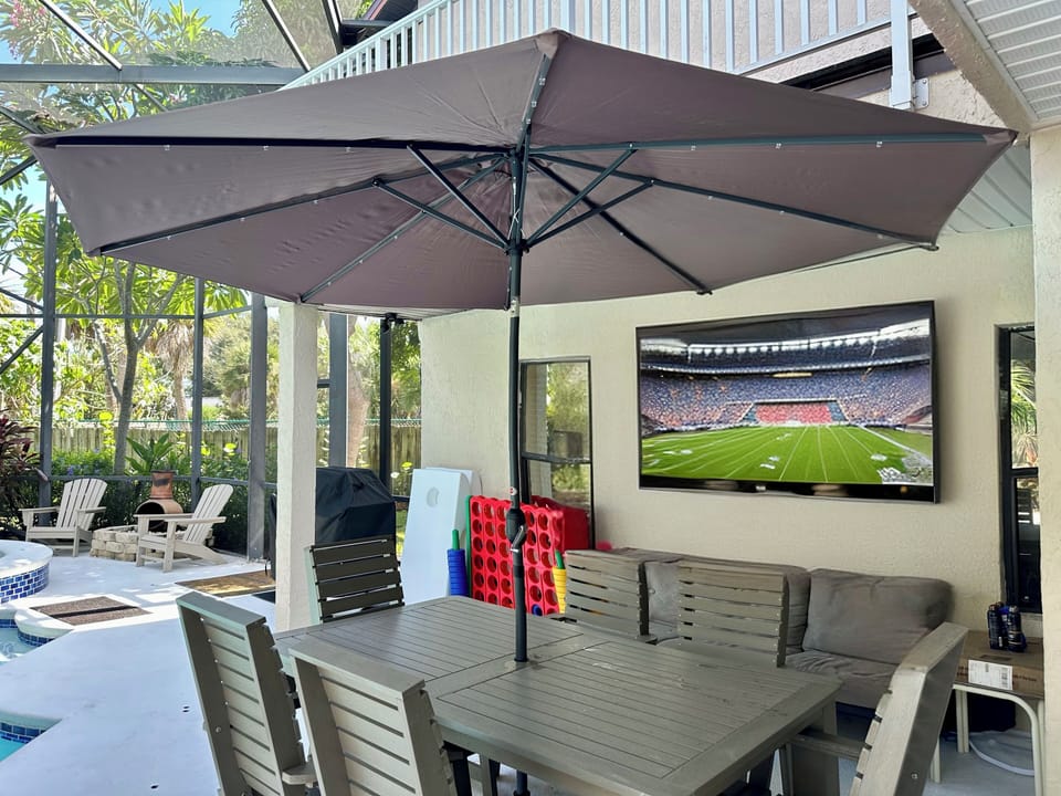 Watch your favorite game poolside! 