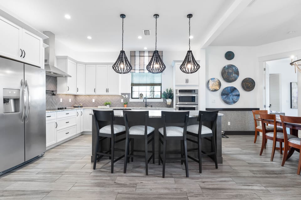 Open kitchen concept bring family and friends together!