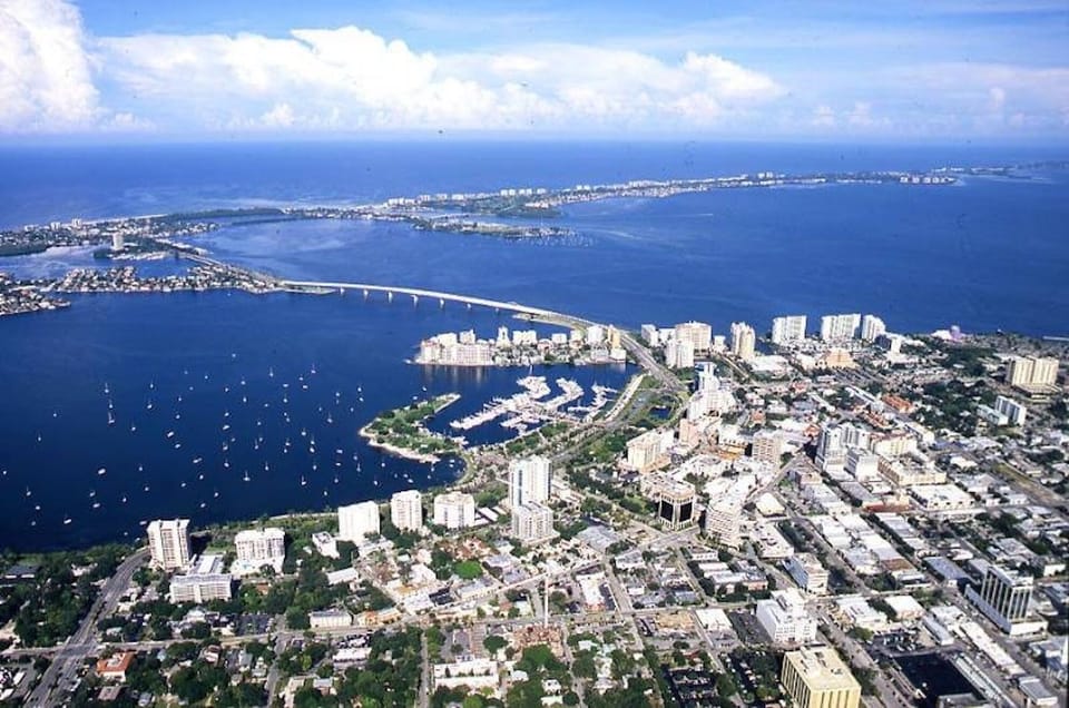 View of Sarasota looking at bridge going to Longboat Key