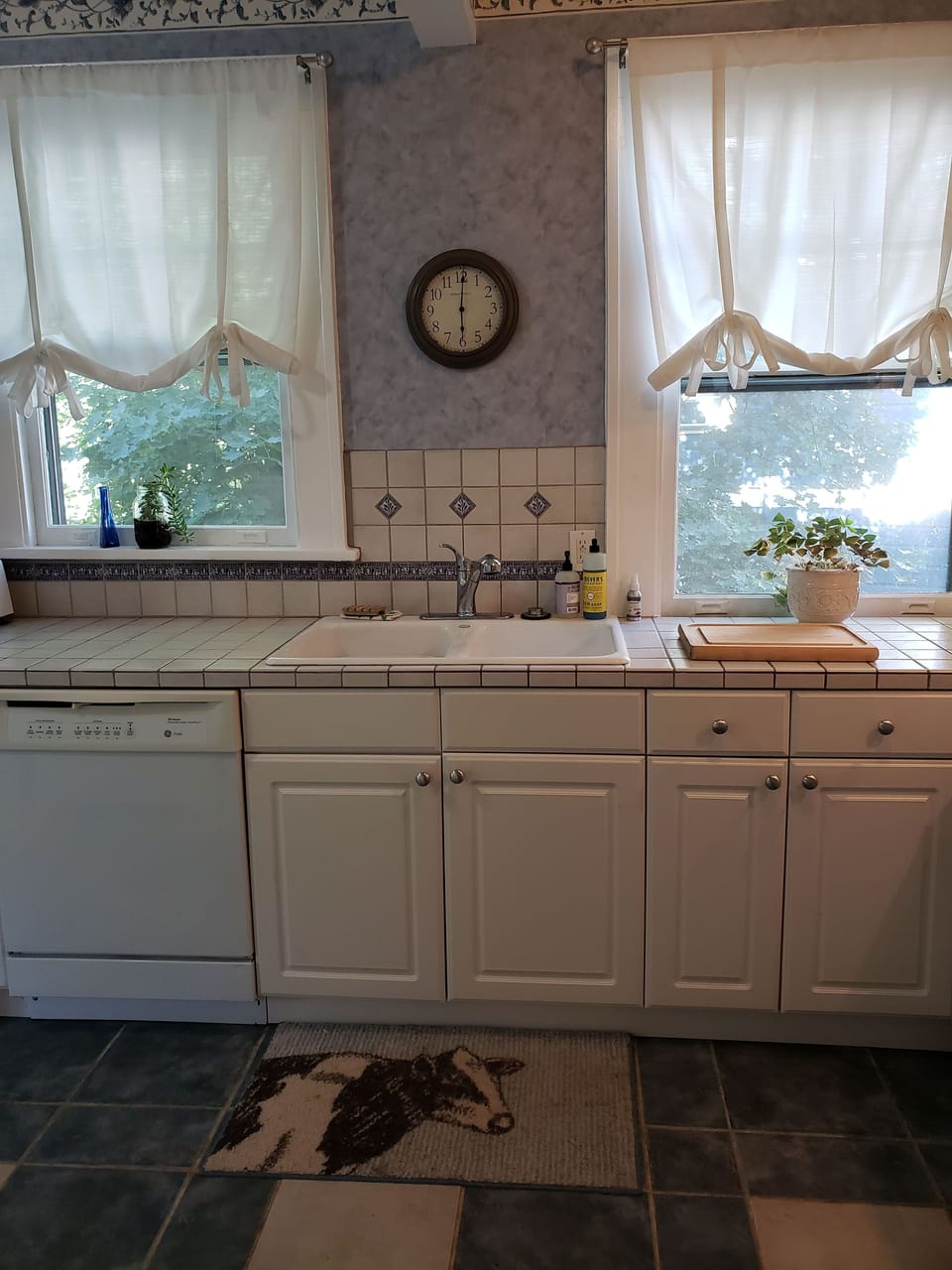 plenty of counterspace and a double sink
