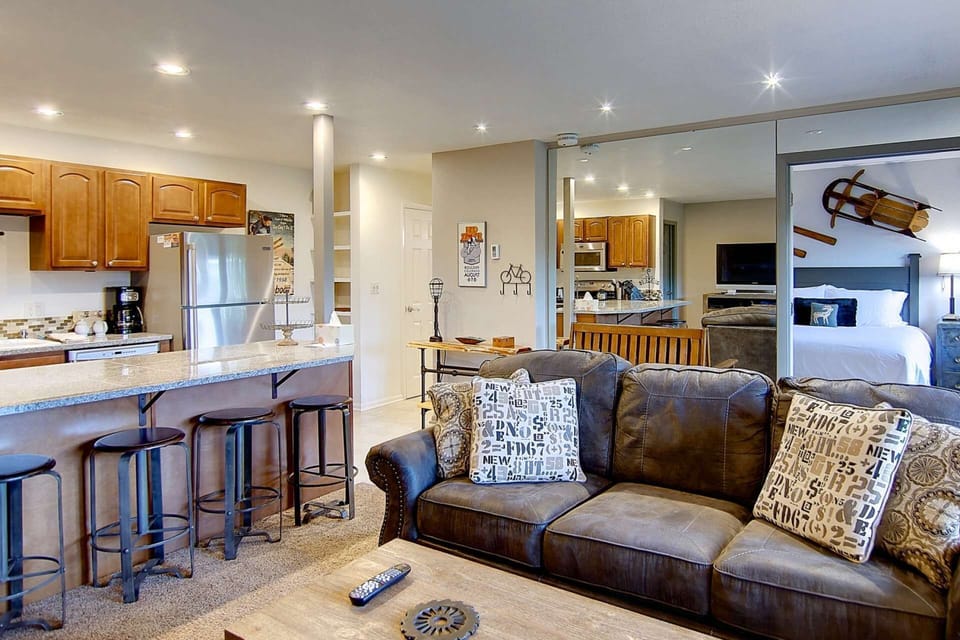 Enjoy your morning cup of coffee on the couch or at the bar.