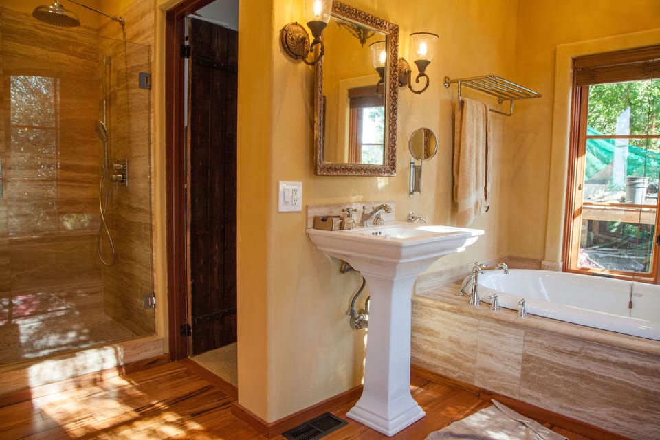 Giant Kohler tub, stunning shower, walk-in closet.
