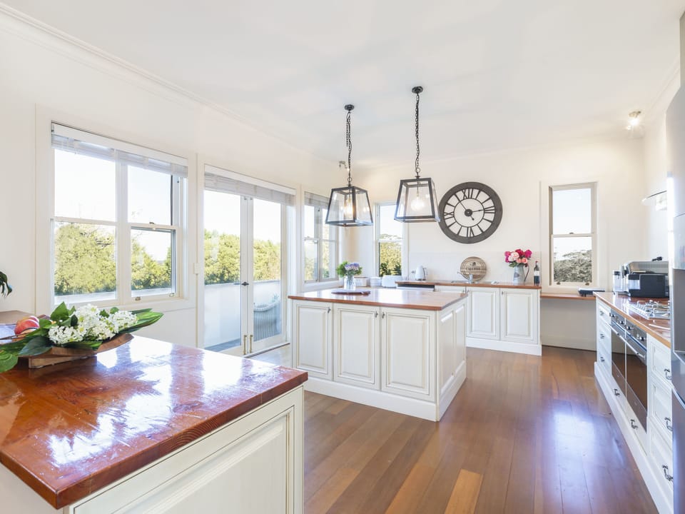 The large open plan kitchen offers everything you need to whip up a feast. 