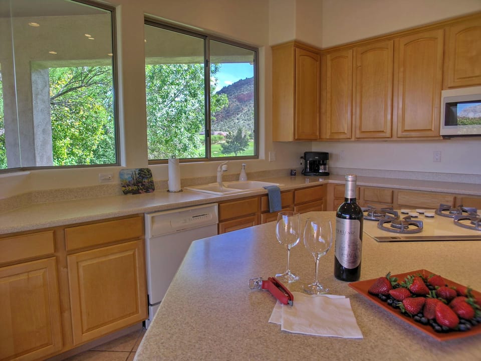 Kitchen with view