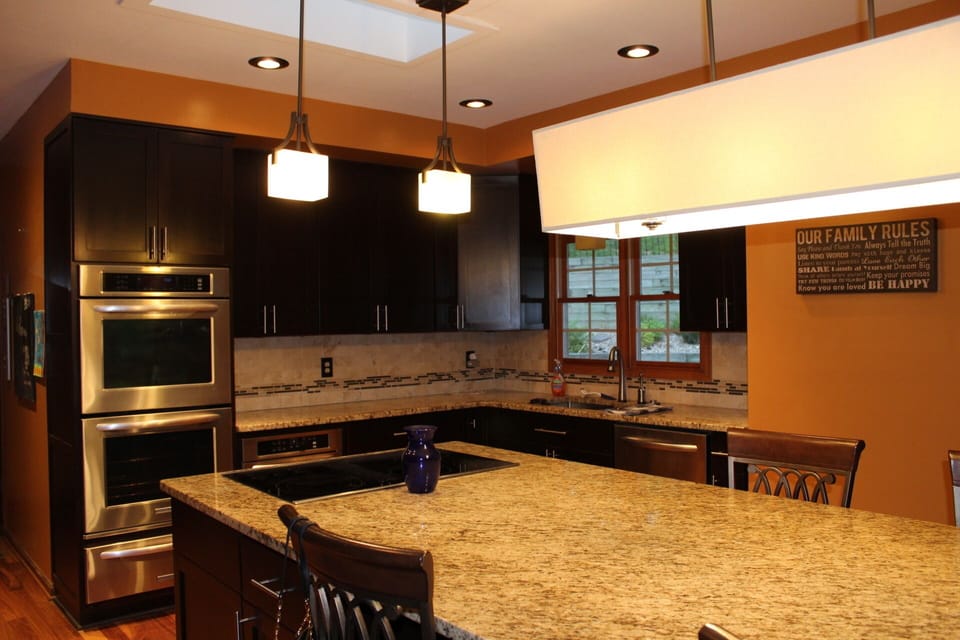 Custom kitchen with large island for family gatherings