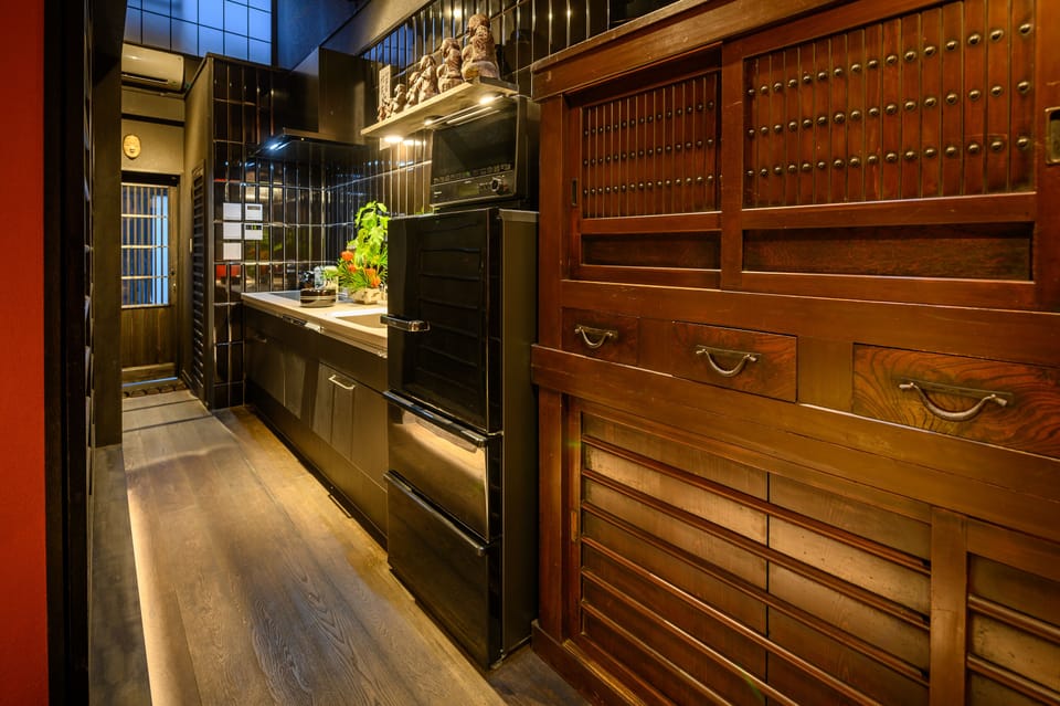 The ground floor kitchen and the passage to the garden and the "Hanare" back buidling. (1)