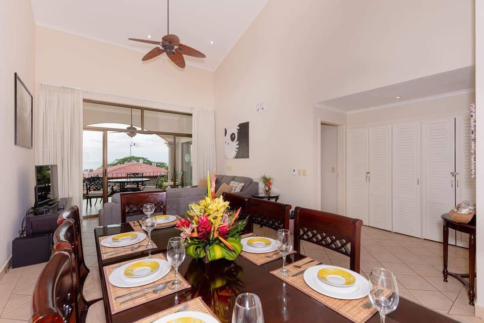 View of dining area and living area