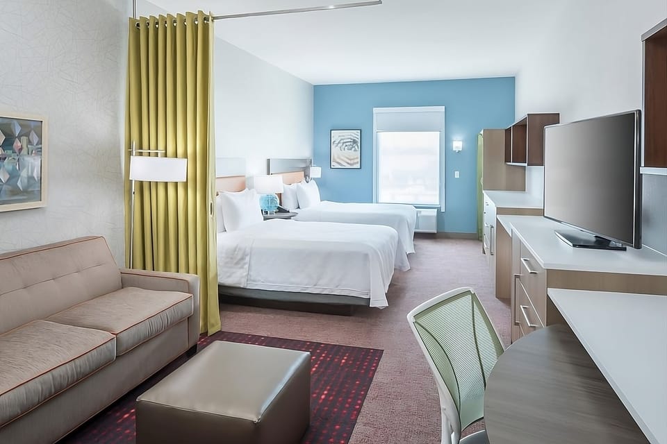 Stretch out with flexible sleeping options for friends or family.