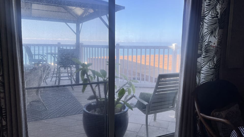 View from inside living room