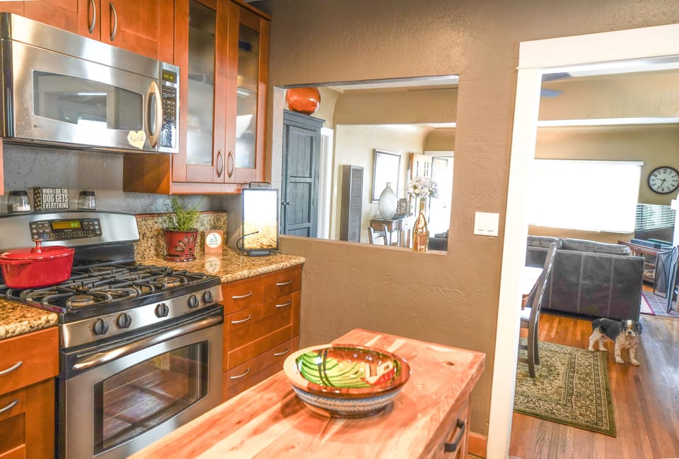 Old Kitchen - view to living room and dining room
