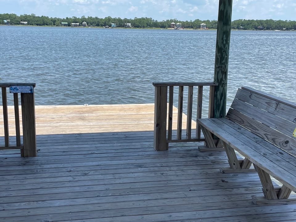 Covered fishing , swimming pier.  Fantastic place to watch sunsets 