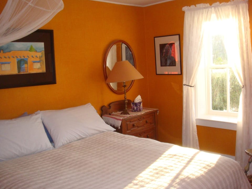 Downstairs bedroom with queen bed
