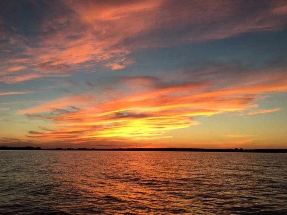 Sunset from the Clinton harbor 