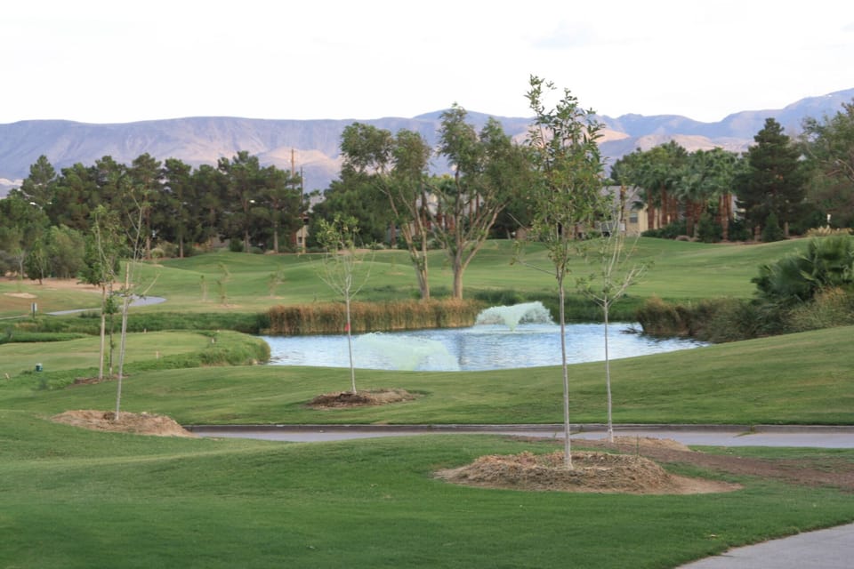 View onto golf course from Pool area , comity is at the golf course 