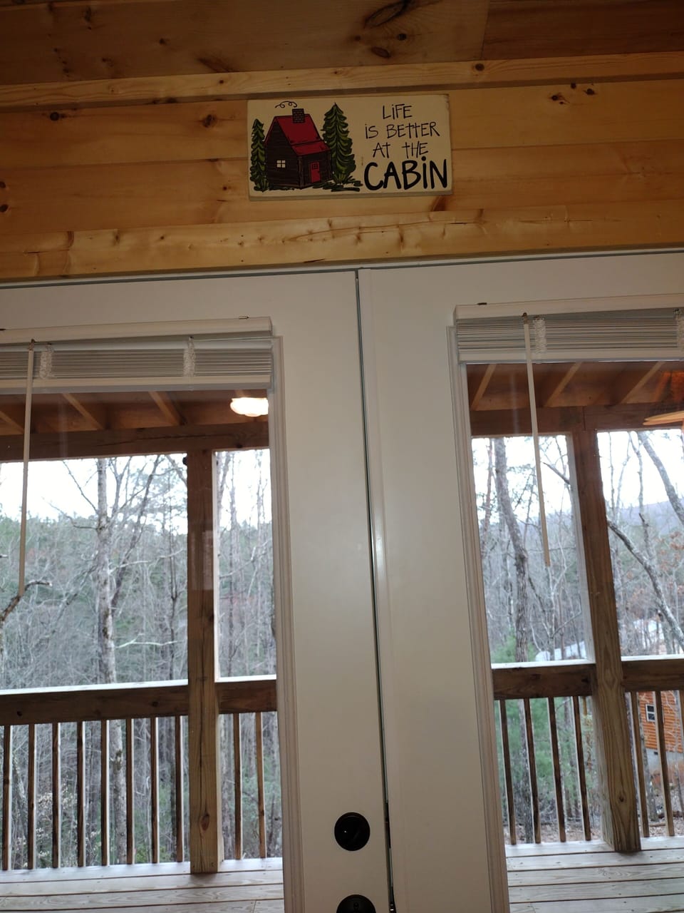 View to the outside.  The blinds can also be closed when desired.