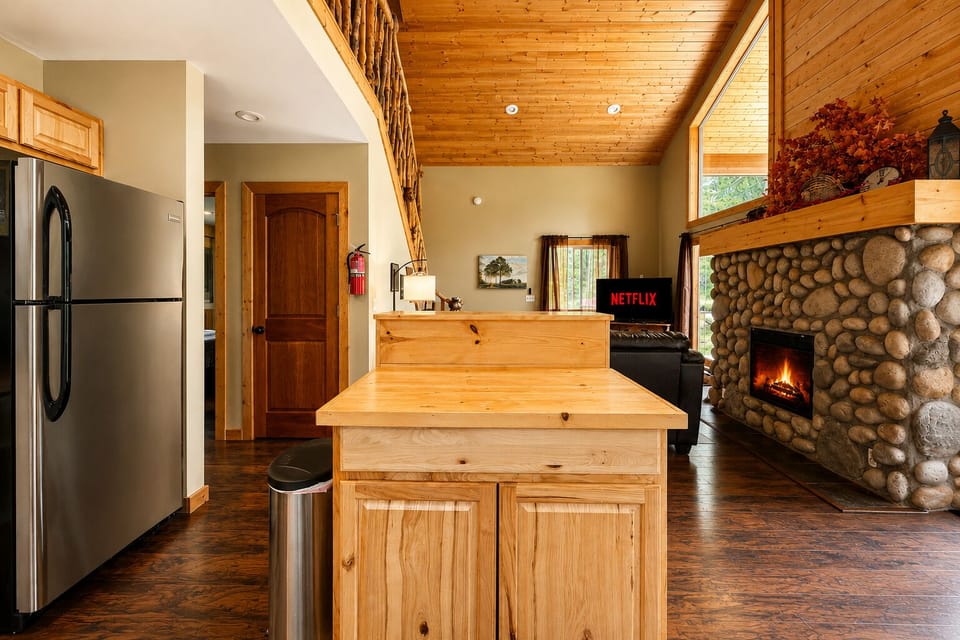Full kitchen includes dishwasher and all of the cooking basics needed to prepare meals for your group.