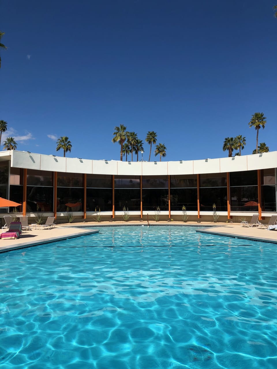 Enjoy an afternoon swim at the champagne cork shaped pool.
