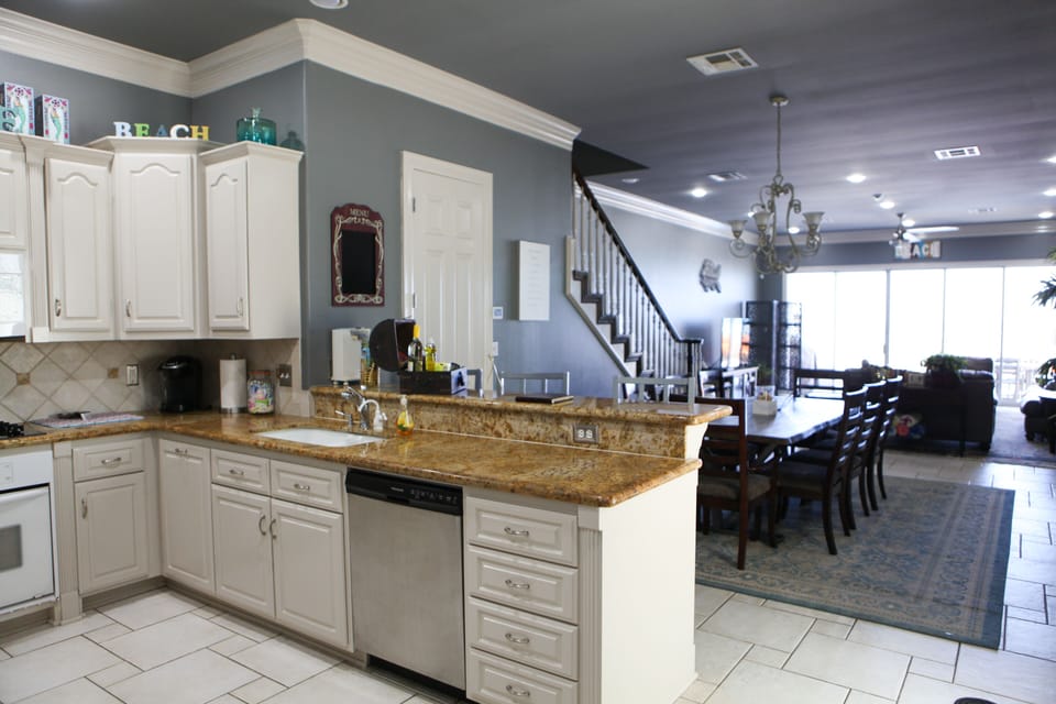 Even if you’re stuck washing dishes you have unobstructed Gulf Views.