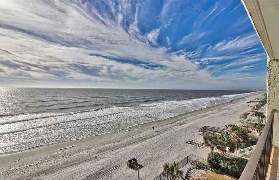 View of the beach from the balcony