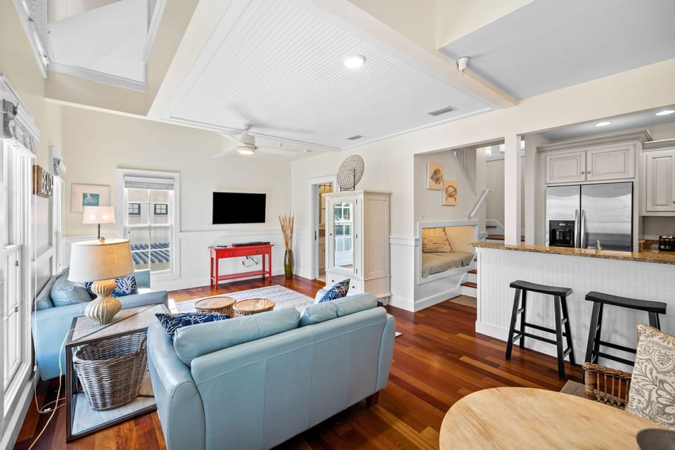 Open Living, Kitchen, Dining.