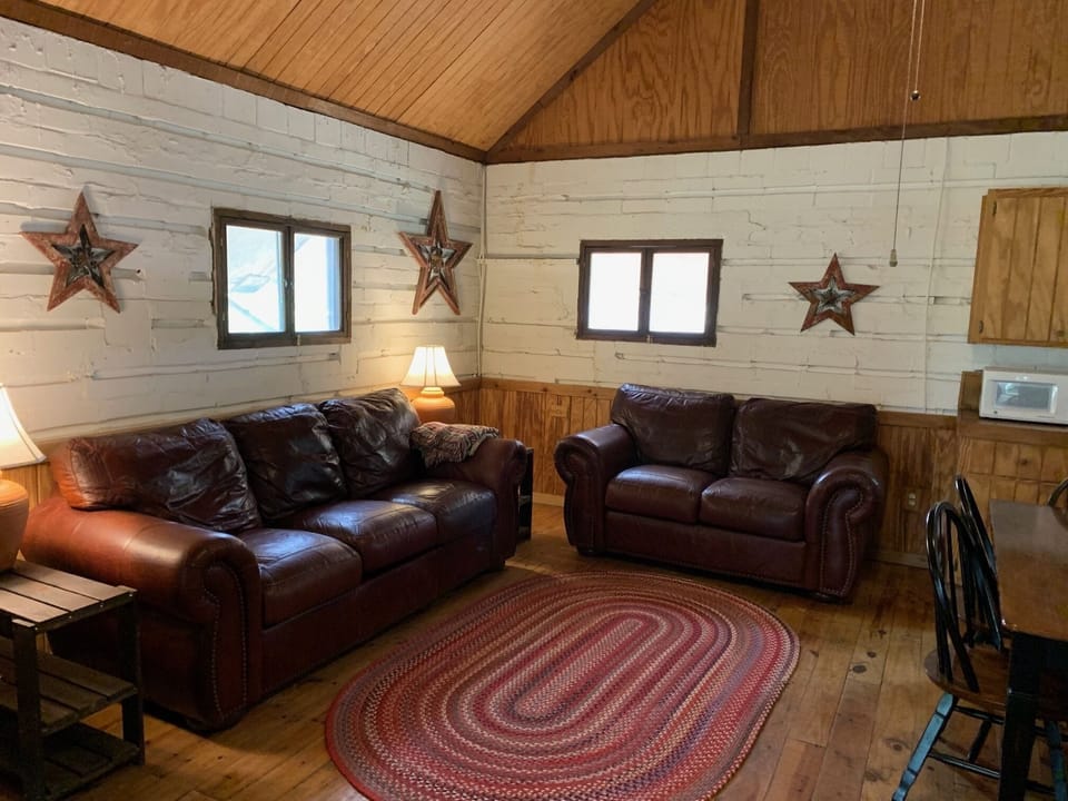 Comfy living area to relax after a day in the outdoors.