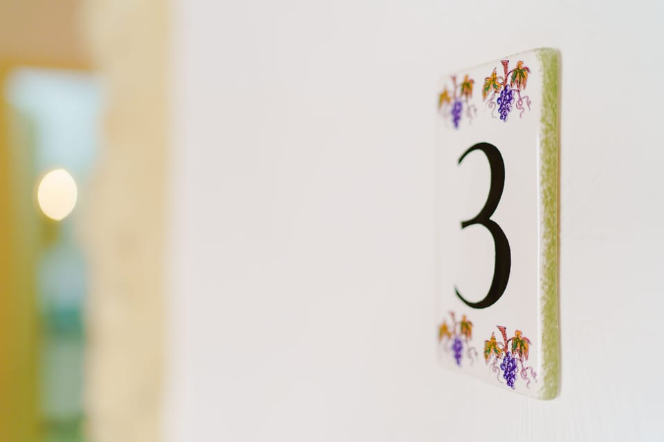 Numbers outside of rooms 