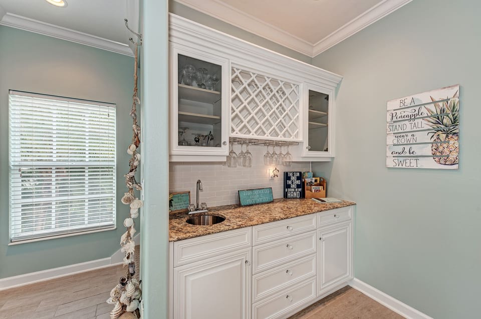 Wet bar located in living room