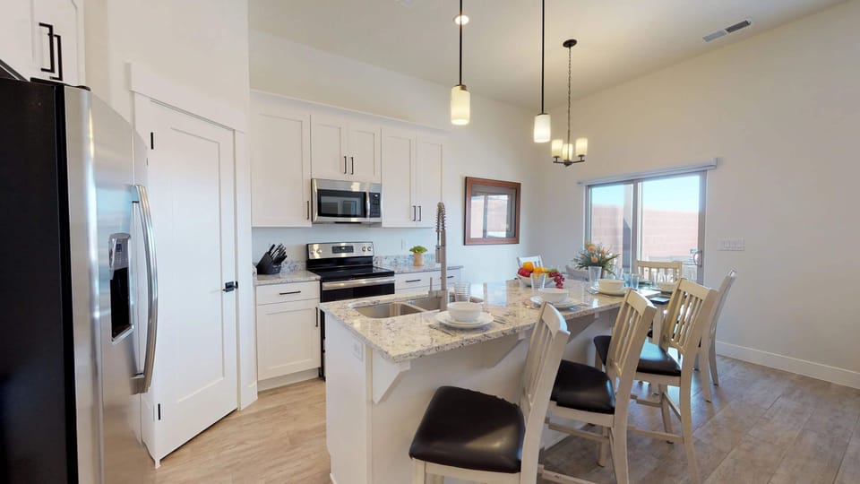 Kitchen island bar seating for 3 with room to prepare and enjoy