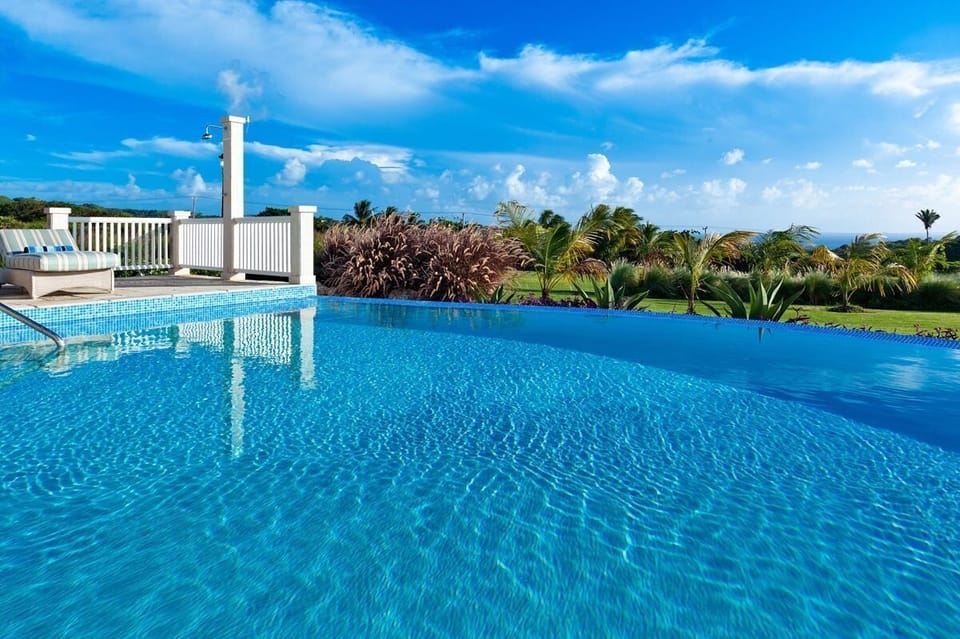Featuring a refreshing infinity edge pool