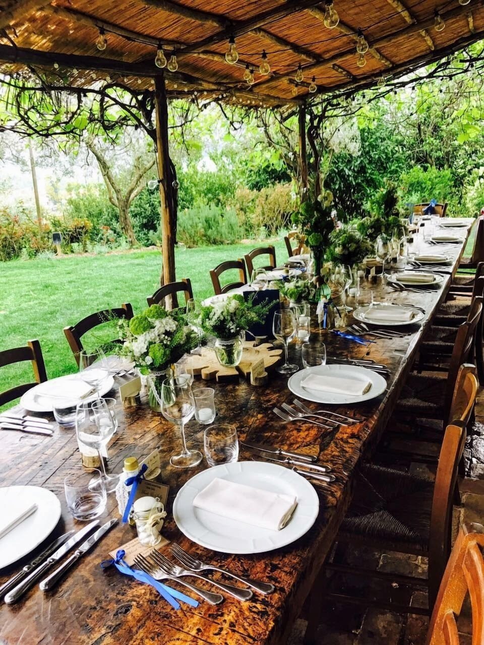 Outdoor banquet area