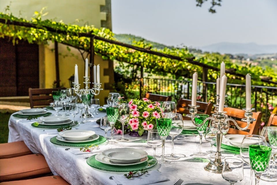 Outdoor banquet area