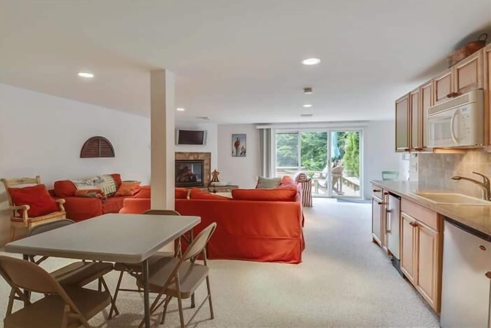 Deck Level Family Room with Kitchenette