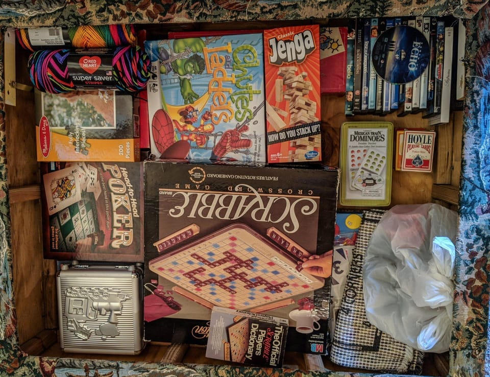Board games and other amenities for rainy days