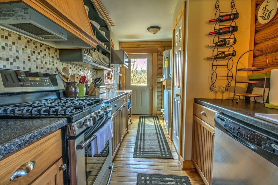 Modern kitchen with gas stove, dishwasher and everything you need to cook large meals