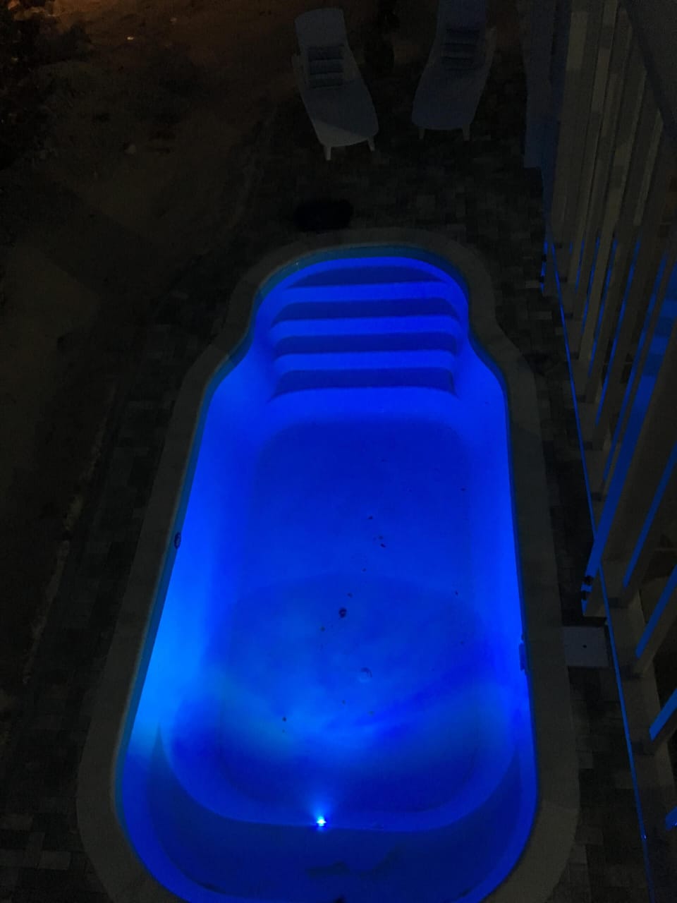 Pool light at night