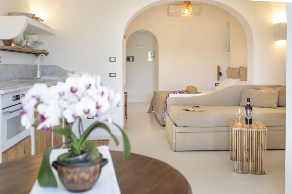 Ravino's Deluxe Studio with a balcony and sea view
