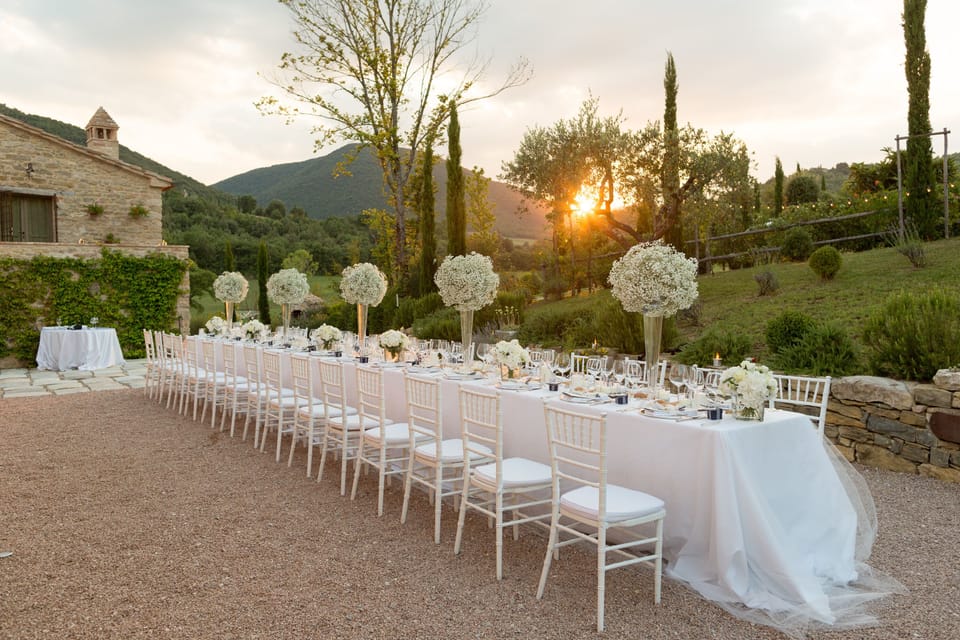 Outdoor banquet area
