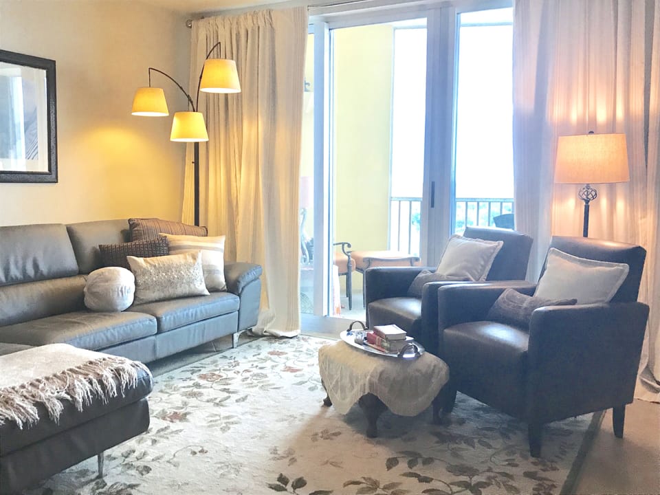 Living Area and Lanai facing River  