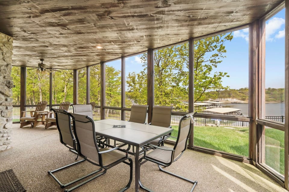 More dining on the screened in patio