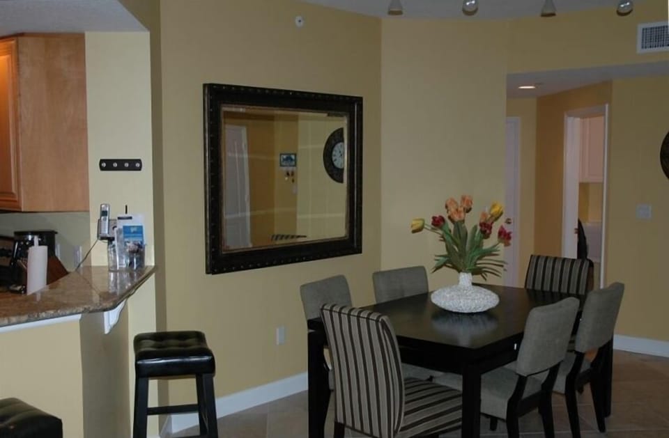 Living room with dining table