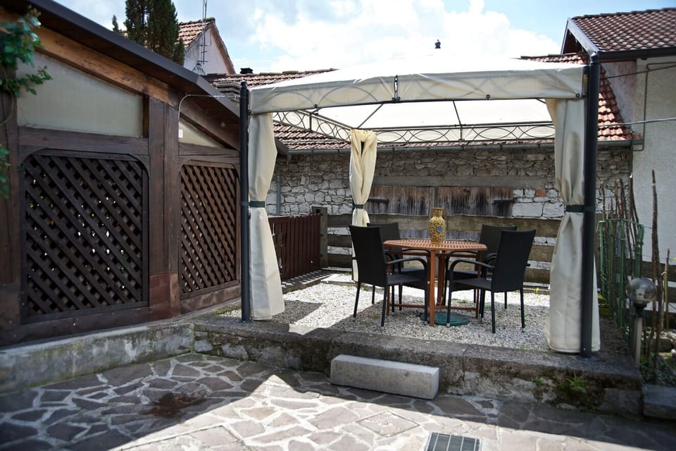 Garden view on pergola
