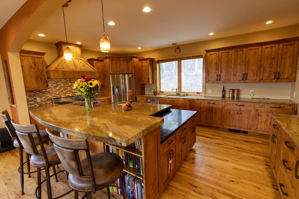 Kitchen.
Hot tub is right beyond the window. 
