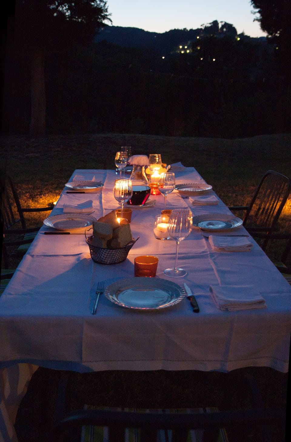 Outdoor banquet area