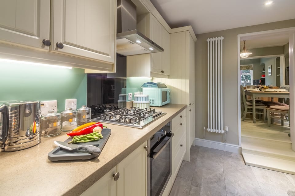 Ground floor: Kitchen with view back to dining area