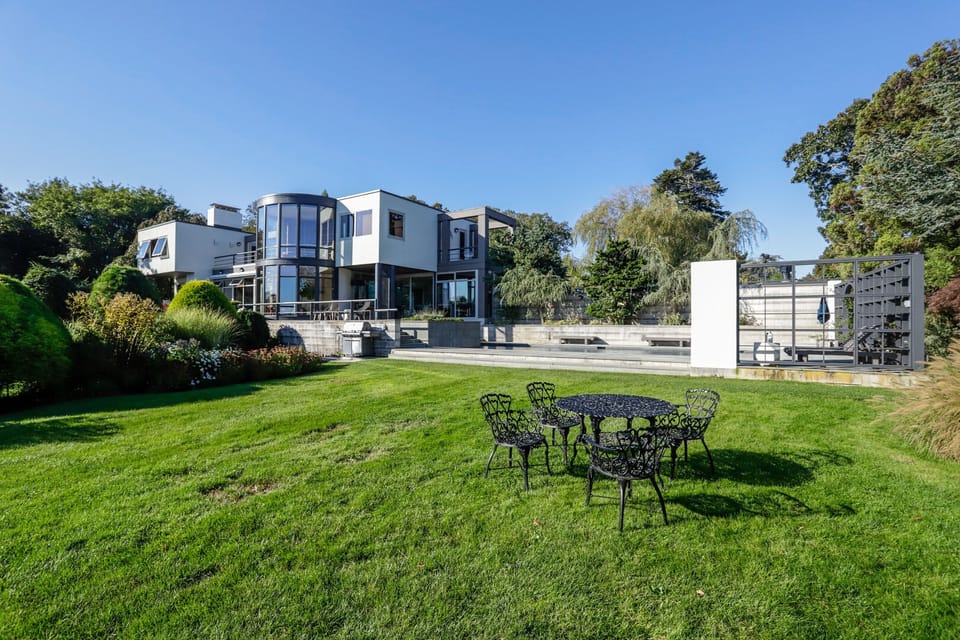 View from spacious waterside lawn