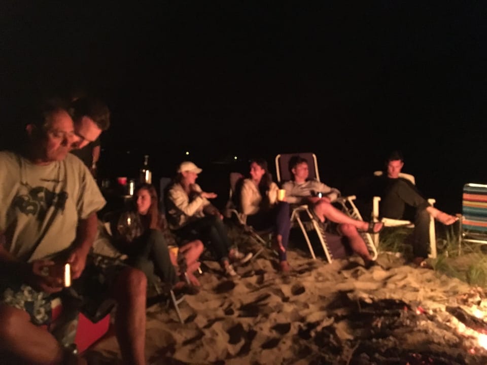 Bonfire and marshmallow roasting
