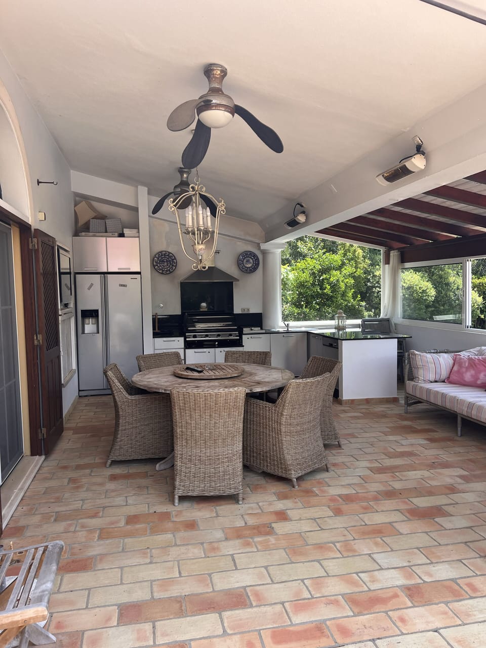 Outside dining and BBQ area